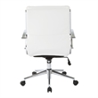 Scranton & Co Mid Back Manager's Faux Leather Chair in White Chrome Base