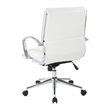 Scranton & Co Mid Back Manager's Faux Leather Chair in White Chrome Base