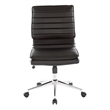 Scranton & Co Armless Mid Back Manager's Chair in Black Faux Leather Chrome