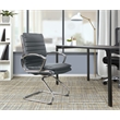 Scranton & Co Guest Chair in Charcoal Faux Leather Chrome Sled Base