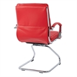 Scranton & Co Guest Chair in Red Faux Leather with Chrome Sled Base
