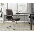 Scranton & Co Guest Chair in Espresso Faux Leather Chrome Sled Base