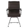 Scranton & Co Guest Chair in Espresso Faux Leather Chrome Sled Base