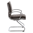 Scranton & Co Guest Chair in Espresso Faux Leather Chrome Sled Base