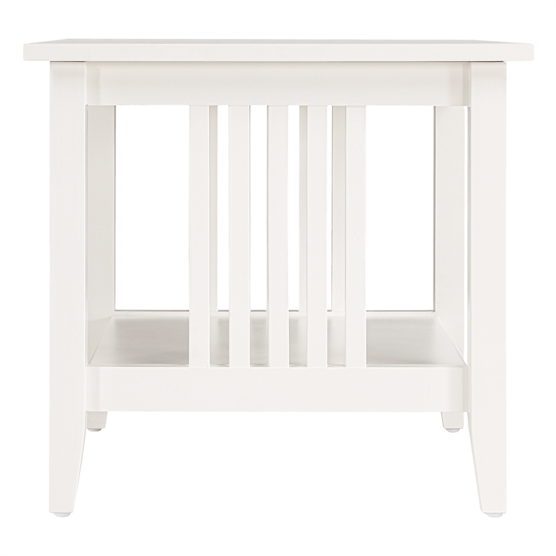 Scranton & Co Mission Style End Table in White Engineered Wood Finish
