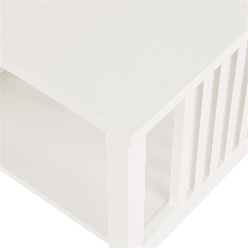 Scranton & Co Mission Style End Table in White Engineered Wood Finish