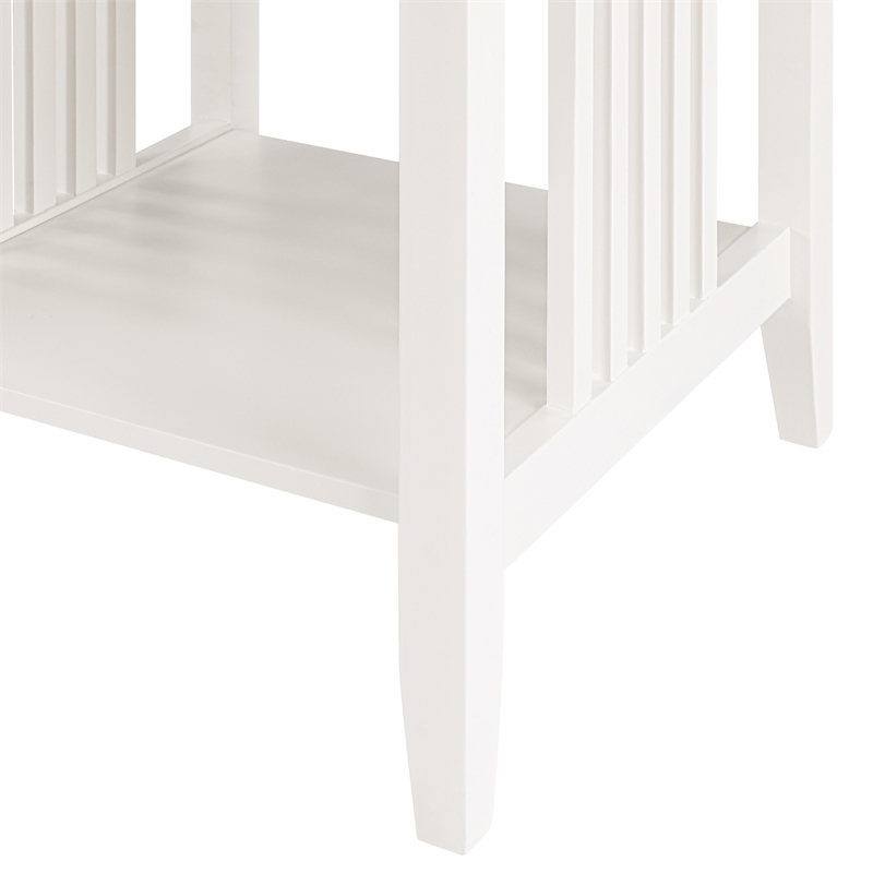Scranton & Co Mission Style End Table in White Engineered Wood Finish