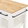 Scranton & Co Farmhouse Kitchen Cart with Wood Top and White Painted Base