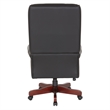 Scranton & Co Traditional Executive High Back Chair in Black Vinyl Brass Trim