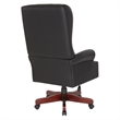 Scranton & Co Traditional Executive High Back Chair in Black Vinyl Brass Trim
