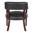 Scranton & Co Traditional Guest Chair in Black Vinyl with Mahogany Frame