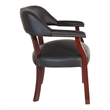 Scranton & Co Traditional Guest Chair in Black Vinyl with Mahogany Frame