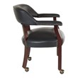 Scranton & Co Traditional Guest Chair in Black Vinyl Mahogany Frame Casters