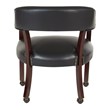 Scranton & Co Traditional Guest Chair in Black Vinyl Mahogany Frame Casters