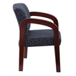 Scranton & Co Visitor's Chair in Indigo Blue Fabric Cherry Wood Frame