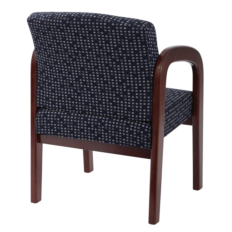 Scranton & Co Visitor's Chair in Indigo Blue Fabric Cherry Wood Frame