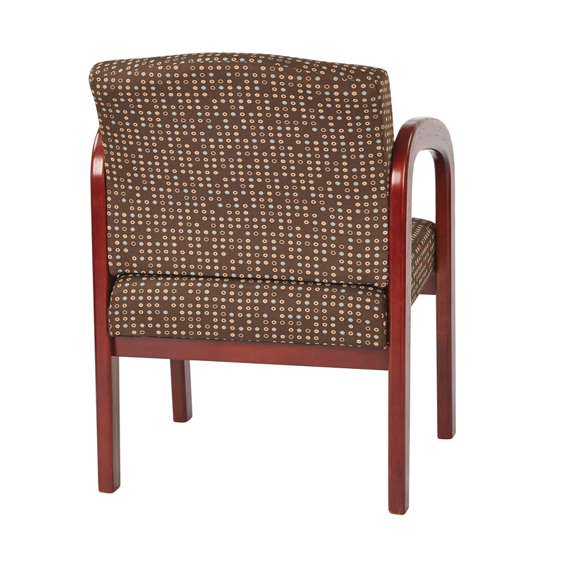 Scranton & Co Visitor's Chair in Cocoa Fabric with Cherry Wood Frame