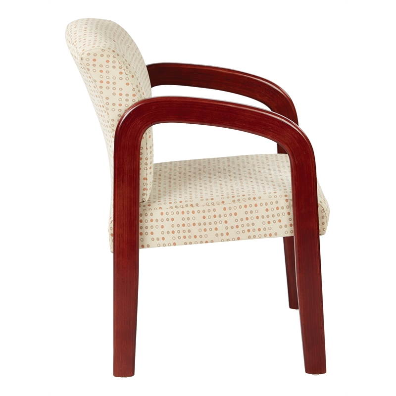Scranton & Co Visitor's Chair in Cream Fabric with Cherry Wood Frame