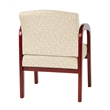 Scranton & Co Visitor's Chair in Cream Fabric with Cherry Wood Frame