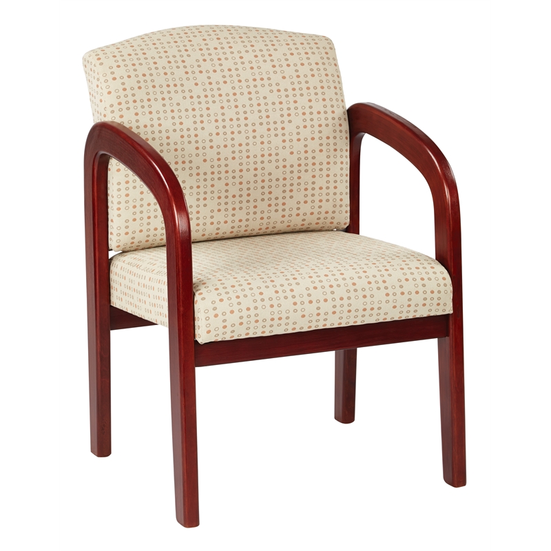 Scranton & Co Visitor's Chair in Cream Fabric with Cherry Wood Frame