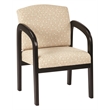 Scranton & Co Guest Chair in Cream Faux Leather with Espresso Wood Frame