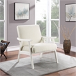 Scranton & Co Mid-Century Cantilever Chair in Linen White Antique White Frame