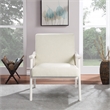 Scranton & Co Mid-Century Cantilever Chair in Linen White Antique White Frame