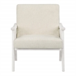 Scranton & Co Mid-Century Cantilever Chair in Linen White Antique White Frame
