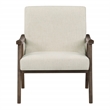 Scranton & Co Mid-Century Cantilever Chair in Linen White Brushed Brown Frame