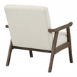 Scranton & Co Mid-Century Cantilever Chair in Linen White Brushed Brown Frame