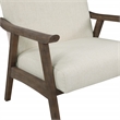 Scranton & Co Mid-Century Cantilever Chair in Linen White Brushed Brown Frame