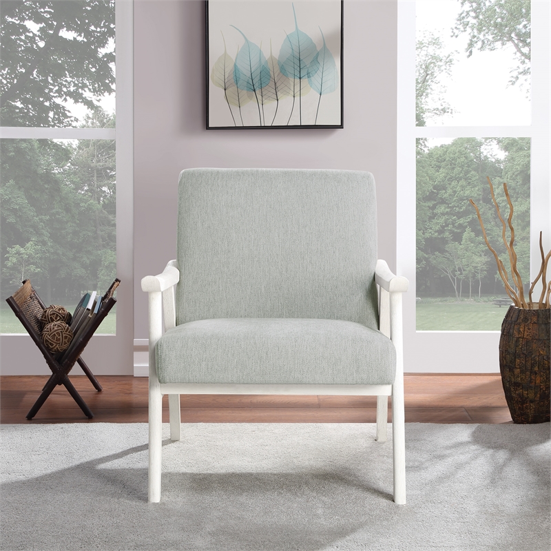 Scranton & Co Mid-Century Cantilever Chair in Smoke Gray Antique White Frame