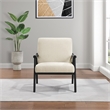 Scranton & Co Mid-Century Cantilever Chair in Linen White Black Frame