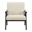 Scranton & Co Mid-Century Cantilever Chair in Linen White Black Frame