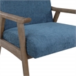 Scranton & Co Mid-Century Cantilever Chair in Navy Brushed Brown Frame