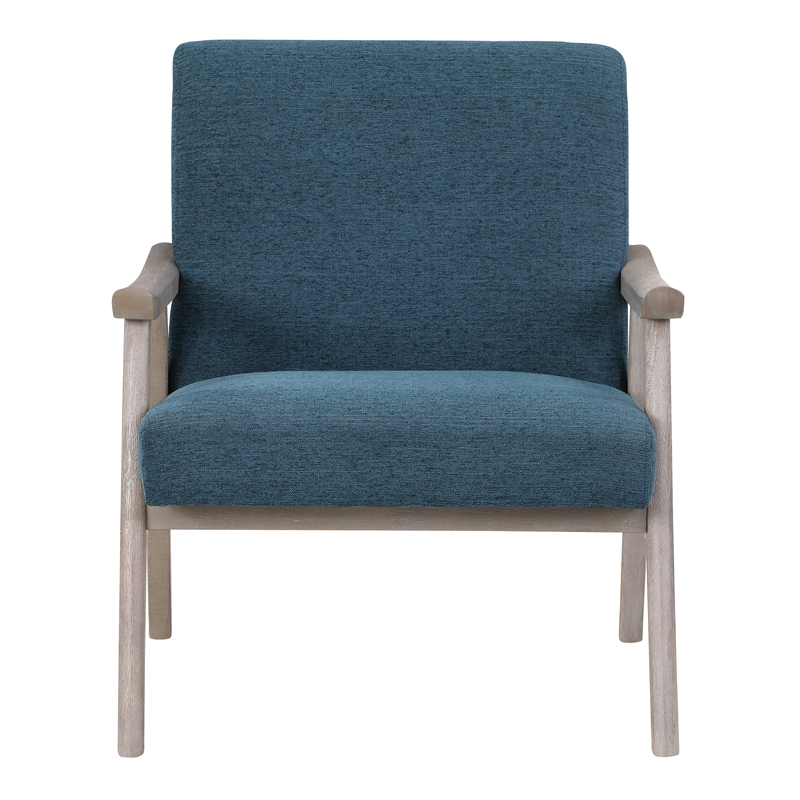 Scranton & Co Mid-Century Cantilever Chair in Azure Blue Brushed Gray Frame