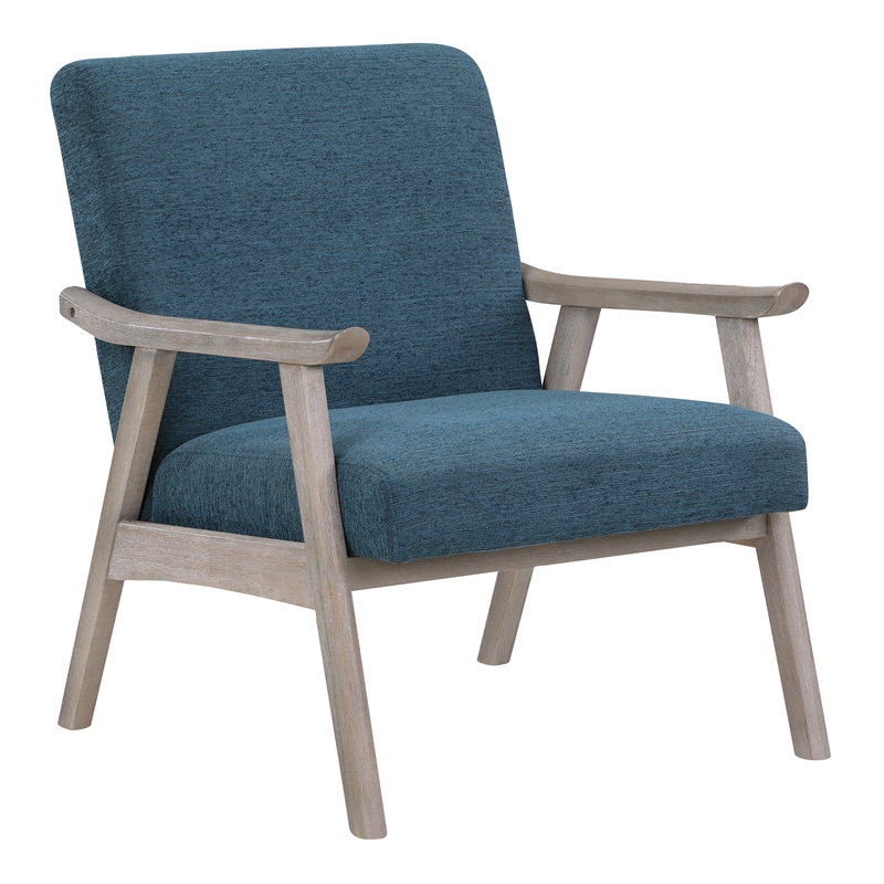 Scranton & Co Mid-Century Cantilever Chair in Azure Blue Brushed Gray Frame