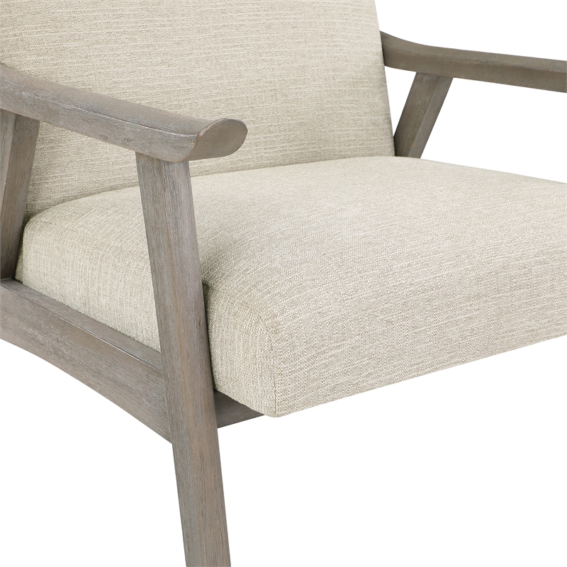 Scranton & Co Mid-Century Cantilever Chair in Gray Fabric Brushed Gray Frame