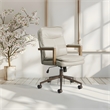 Scranton & Co High Back Office Chair in Taupe Faux Leather Bronze Base