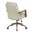 Scranton & Co High Back Office Chair in Taupe Faux Leather Bronze Base