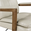 Scranton & Co High Back Office Chair in Taupe Faux Leather Bronze Base