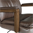 Scranton & Co High Back Office Chair in Chocolate Faux Leather Bronze Base