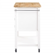 Scranton & Co Farmhouse Kitchen Cart with Wood Top in White Finish