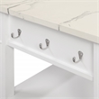 Scranton & Co Farmhouse Kitchen Cart Faux Marble Top in White Wood Finish