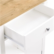 Scranton & Co Farmhouse Kitchen Cart Butcher Block Top in White Wood Finish