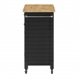 Scranton & Co Farmhouse Kitchen Cart Butcher Block Top in Black Wood Finish