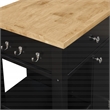 Scranton & Co Farmhouse Kitchen Cart Butcher Block Top in Black Wood Finish