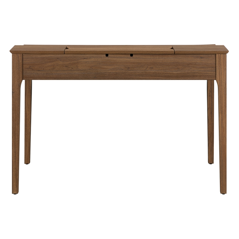Scranton & Co Desk with Storage Hutch in Majestic Walnut Engineered Wood