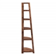 Scranton & Co 5-Shelf Corner Folding Bookcase in Brown Acacia Wood Finish