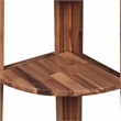 Scranton & Co 5-Shelf Corner Folding Bookcase in Brown Acacia Wood Finish